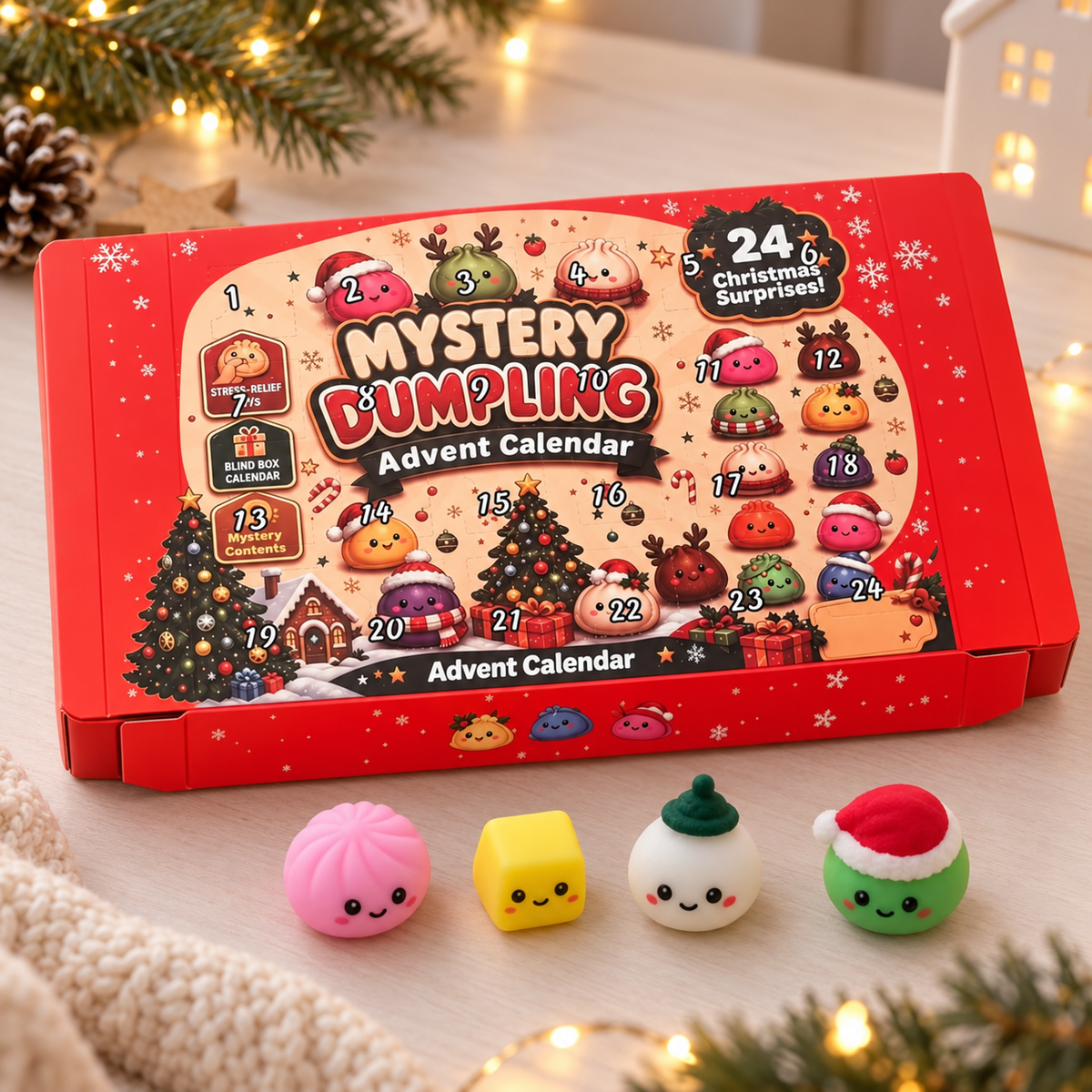 Mystery Dumpling Adventskalender – 24 mini-squishies
