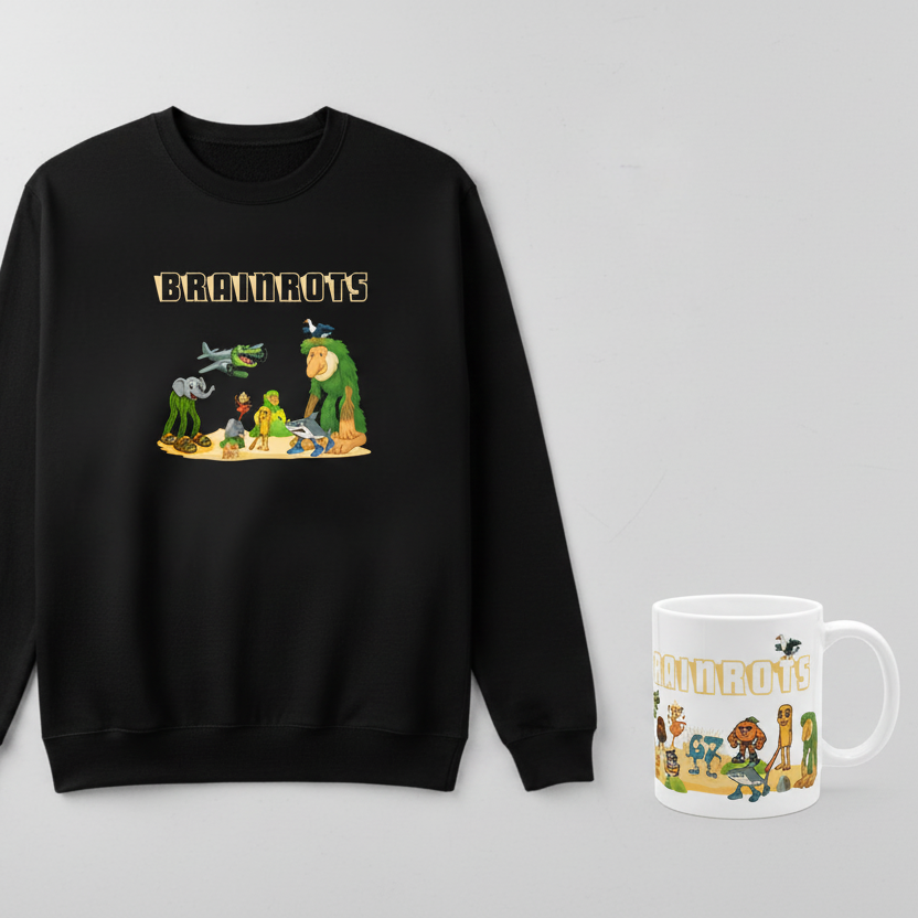 Brainrot mugg och sweatshirt